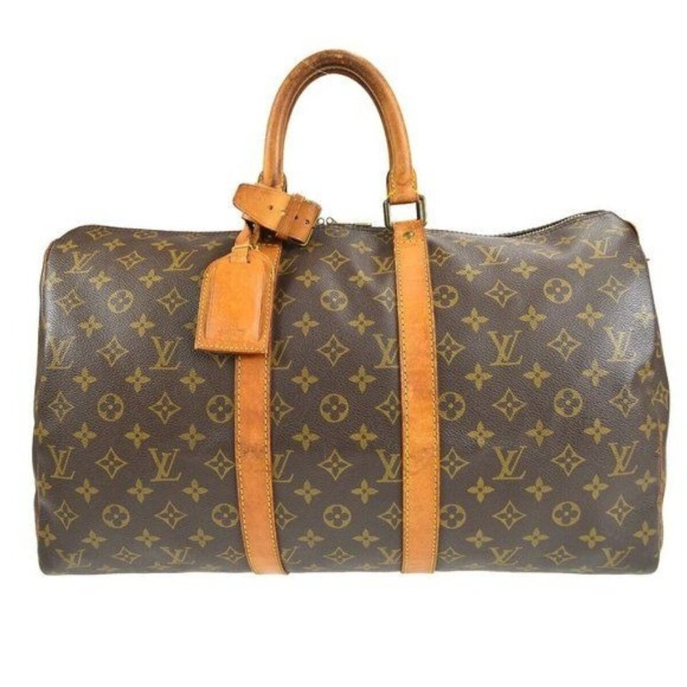 Authentic Louis Vuitton Travel Bag Keepall 45 Monogram Used LV Handbag Vintage